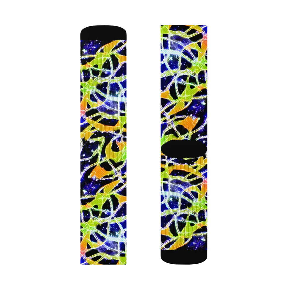 Cosmic Tangent on Socks — Left Sock