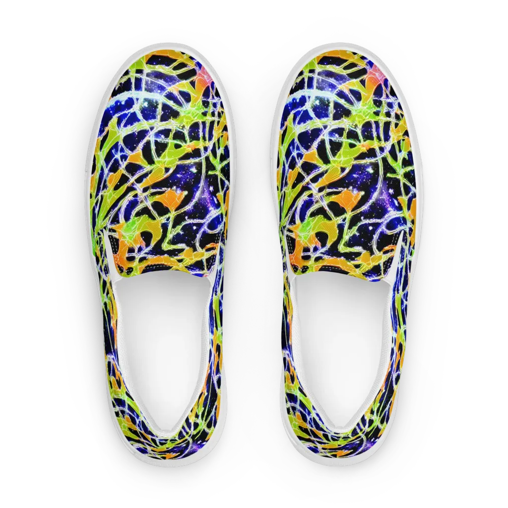 Cosmic Tangent on Women's Slip-On Canvas Shoes — Front