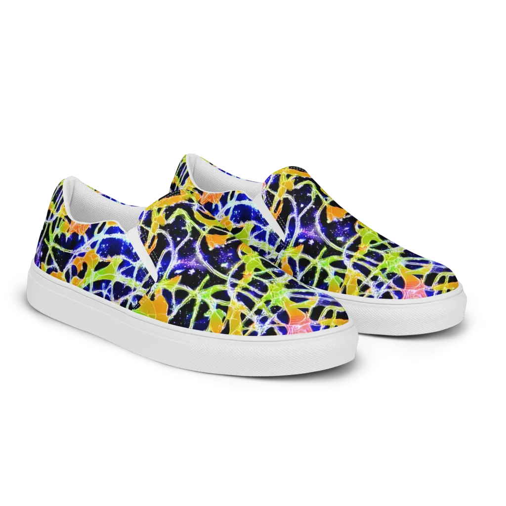Cosmic Tangent on Women's Slip-On Canvas Shoes — Right Front