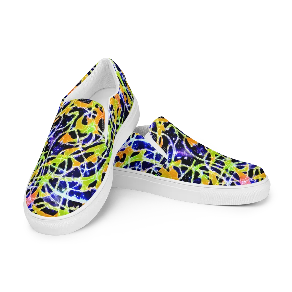 Cosmic Tangent on Women's Slip-On Canvas Shoes — Left Front
