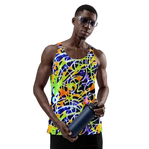 Cosmic Tangent on a Men's Tank Top