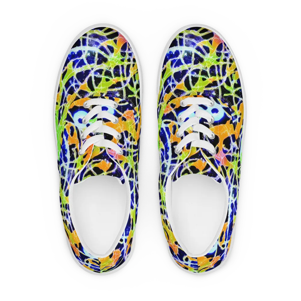 Cosmic Tangent on Men's Lace-Up Canvas Shoes — Front