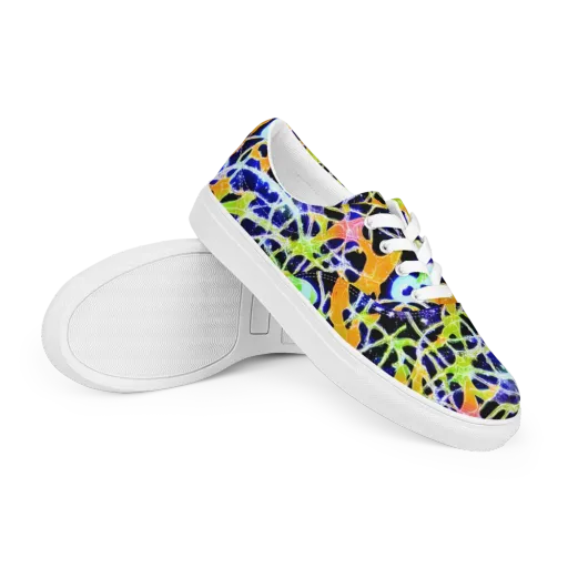 Cosmic Tangent on a Men's Lace-Up Canvas Shoes
