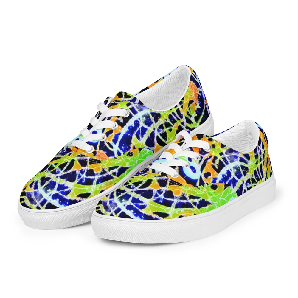Cosmic Tangent on Men's Lace-Up Canvas Shoes — Left Front