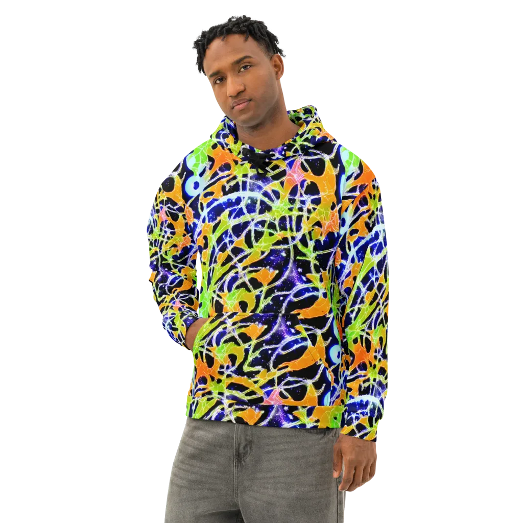 Cosmic Tangent on Cotton Hoodie — Left Front