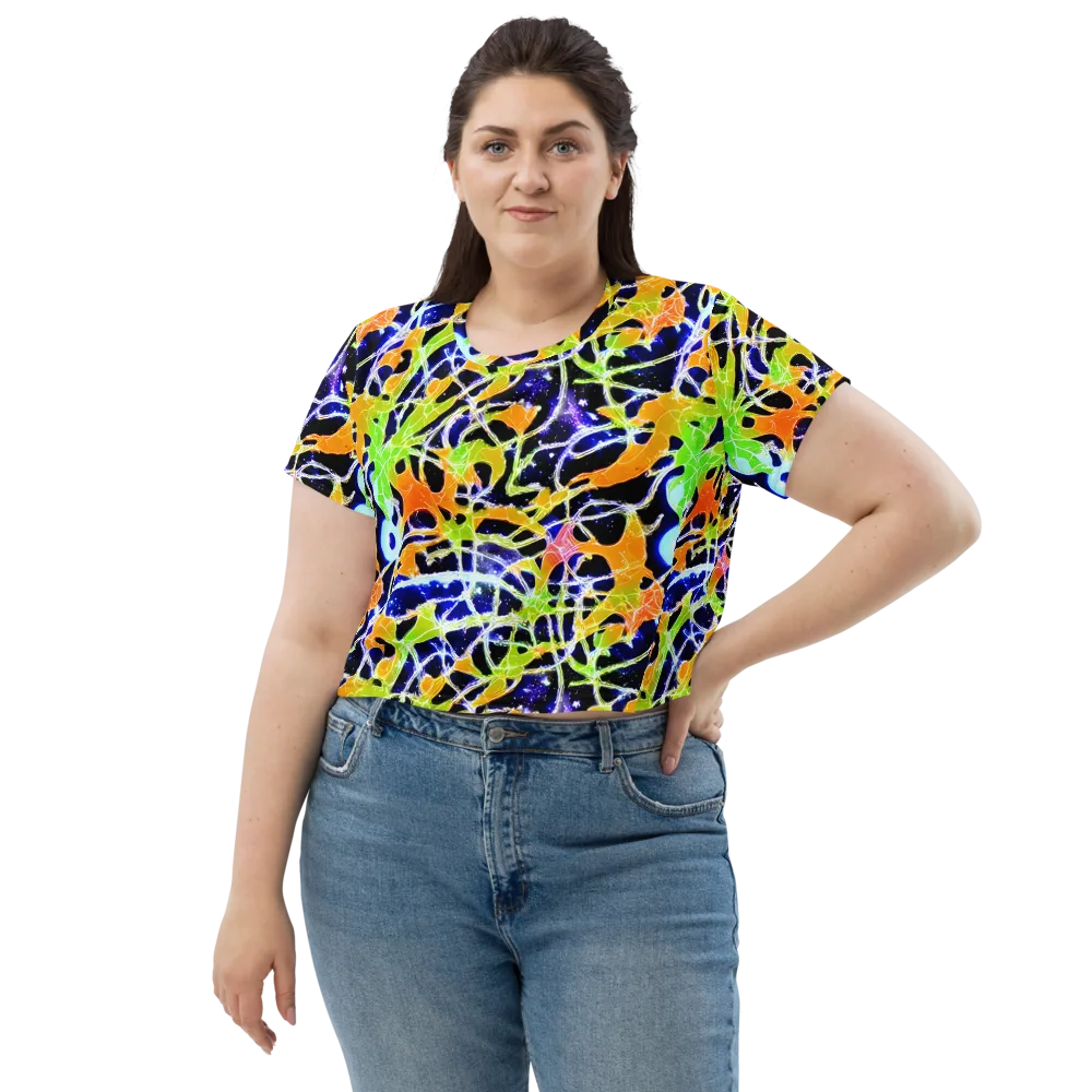 Cosmic Tangent on Crop Tee — Front