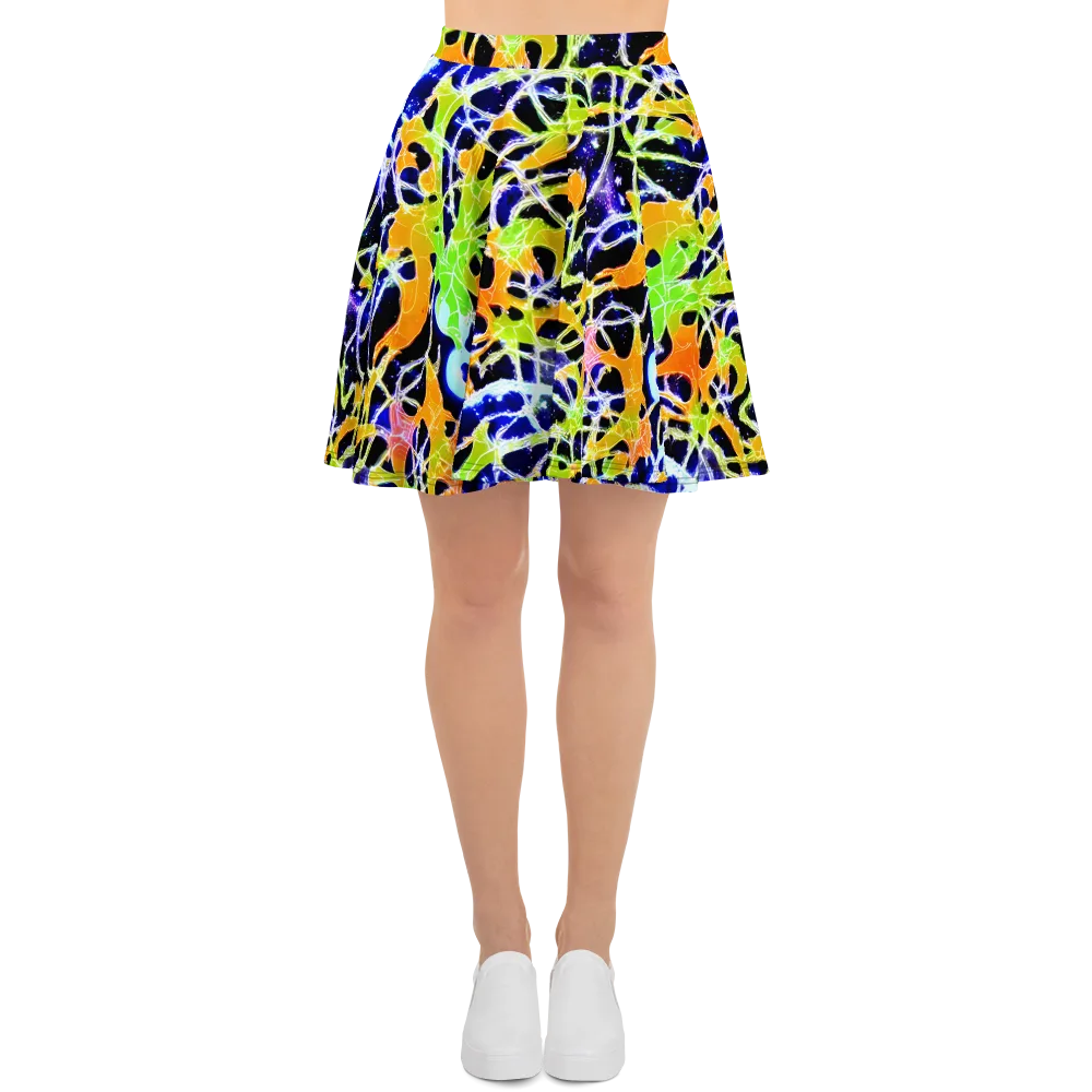 Cosmic Tangent on Skater Skirt — Front