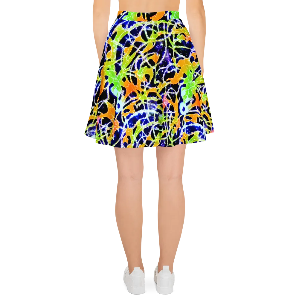 Cosmic Tangent on Skater Skirt — Back