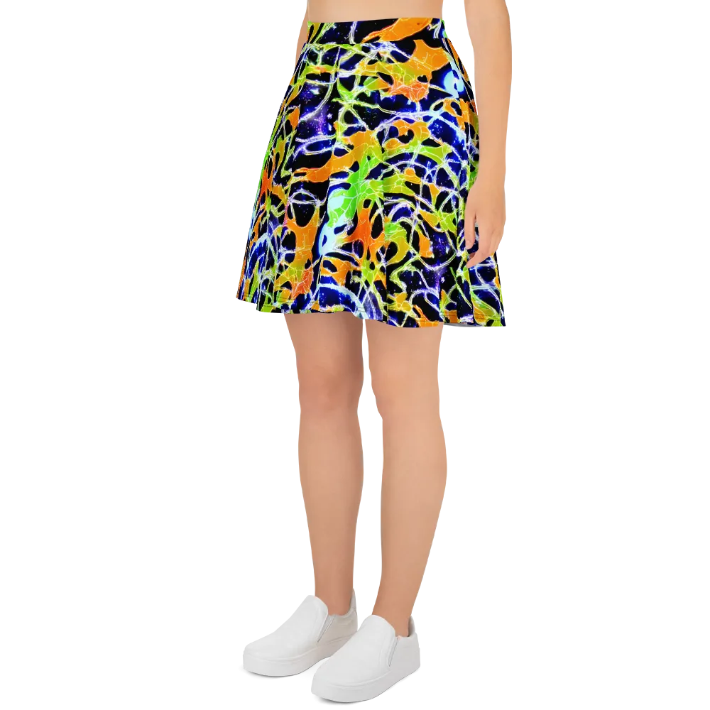 Cosmic Tangent on Skater Skirt — Left