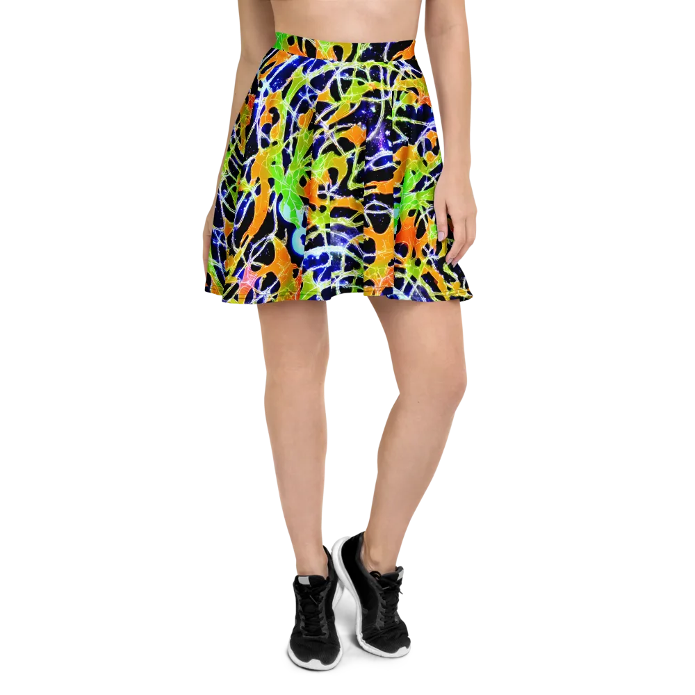 Cosmic Tangent on Skater Skirt — Front