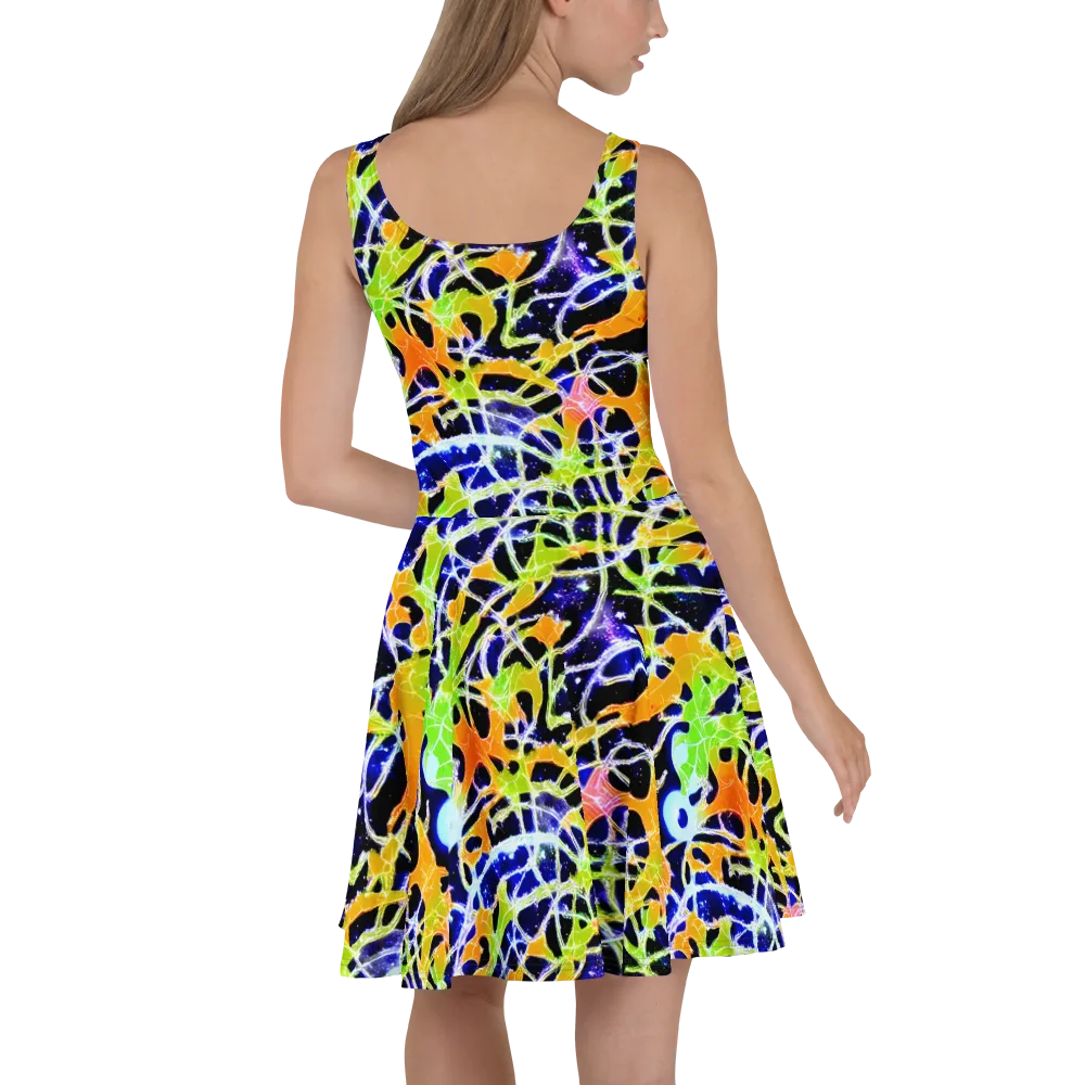 Cosmic Tangent on Skater Dress — Back