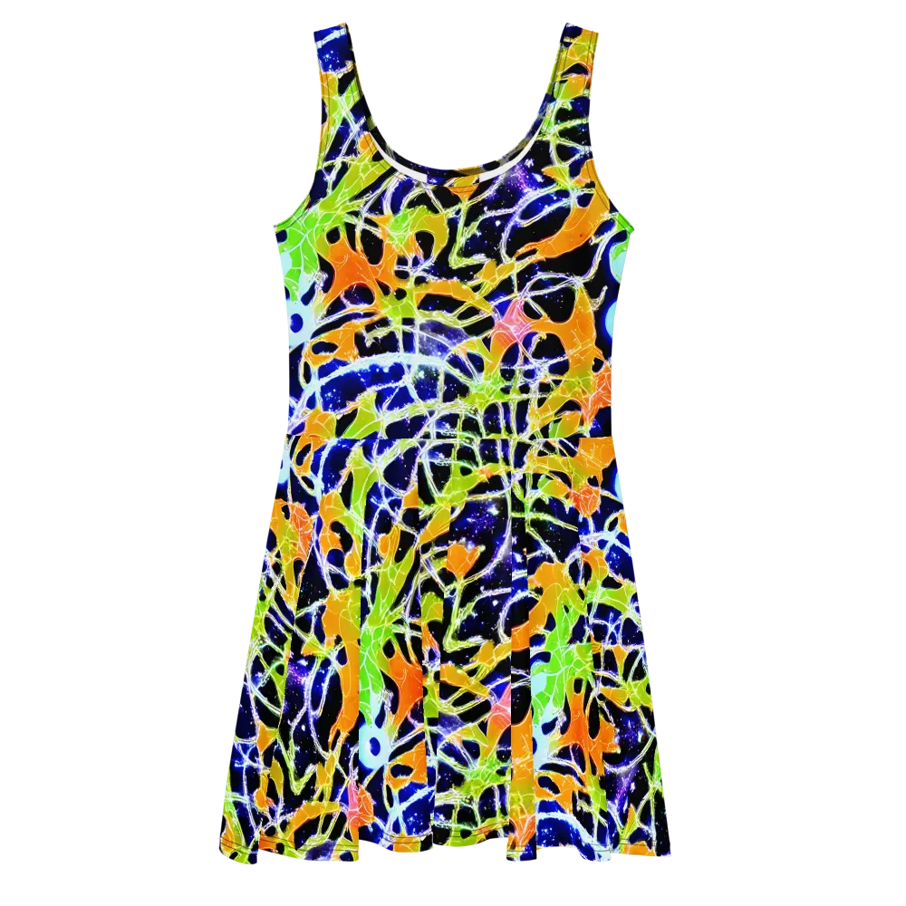 Cosmic Tangent on Skater Dress — Front