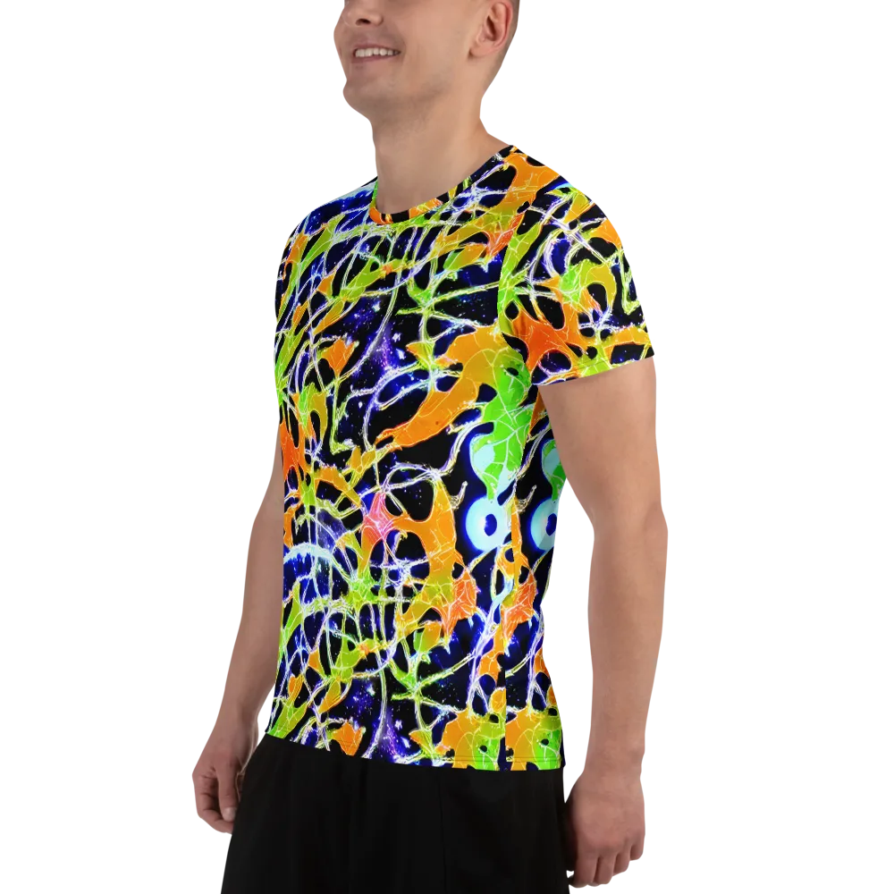 Cosmic Tangent on Men's Athletic T-Shirt — Left