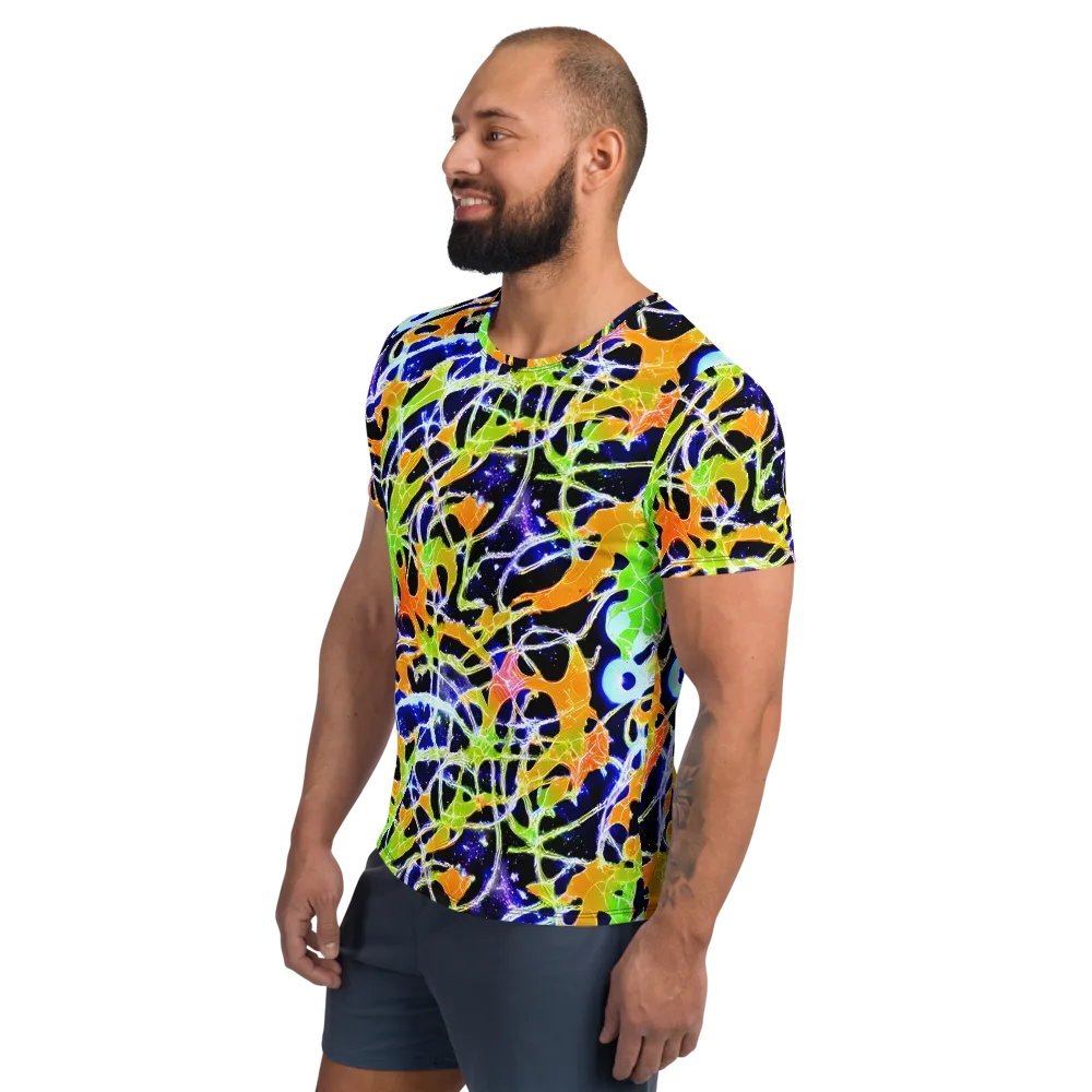Cosmic Tangent on Men's Athletic T-Shirt — Left