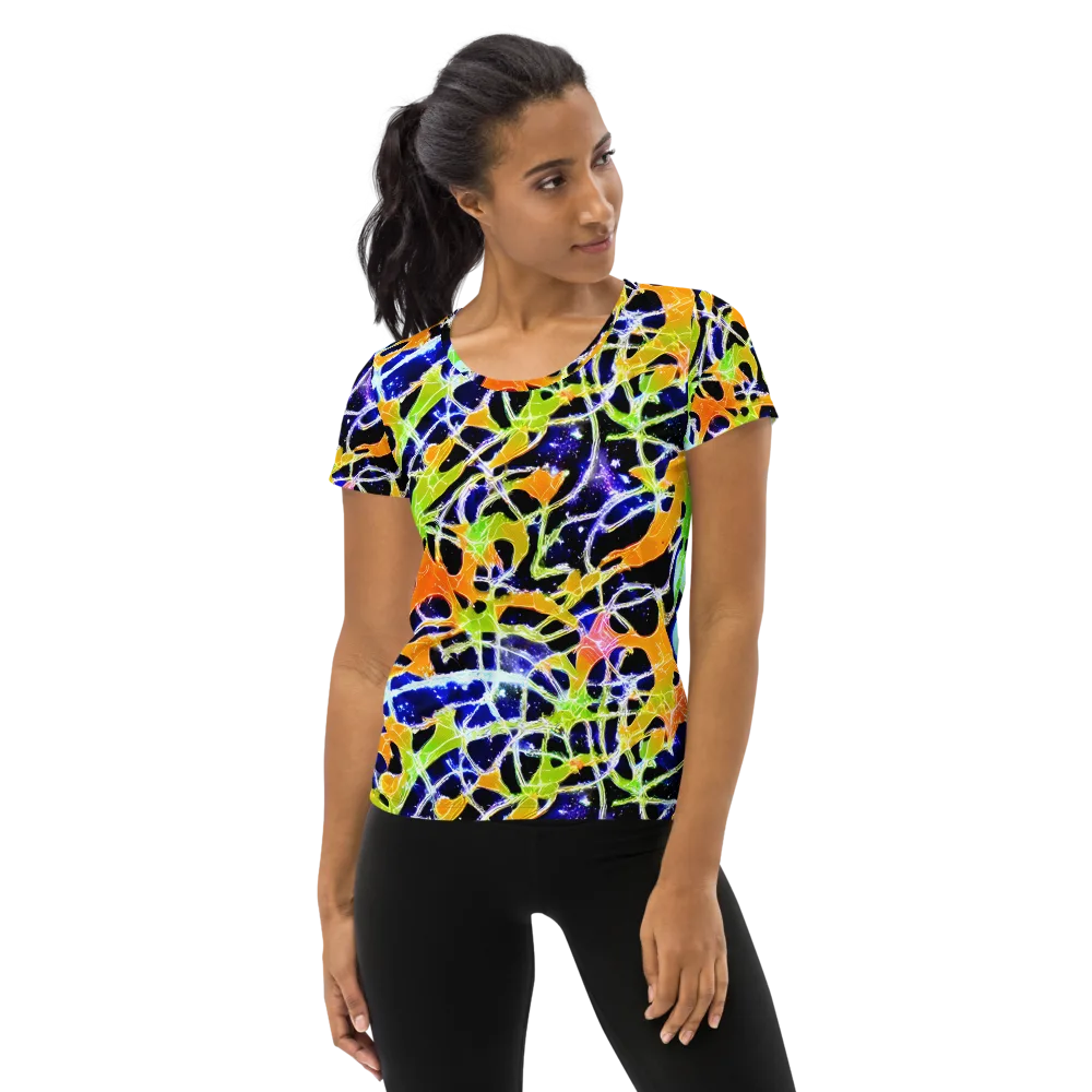 Cosmic Tangent on Women's Athletic T-Shirt — Front