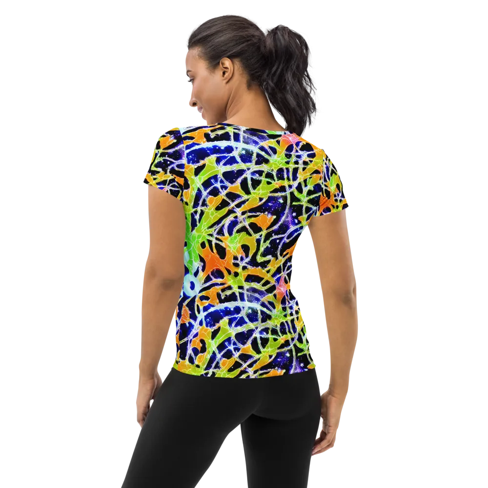 Cosmic Tangent on Women's Athletic T-Shirt — Back