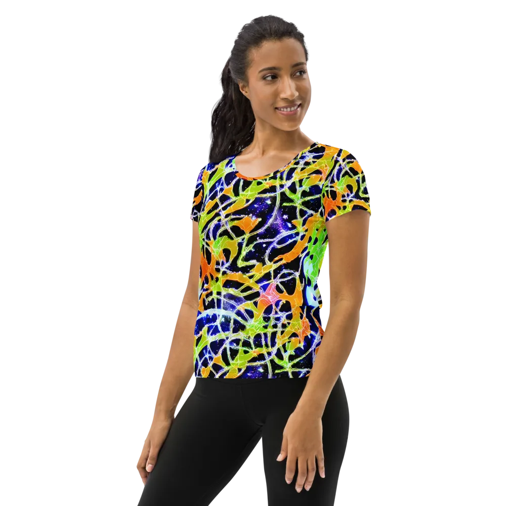 Cosmic Tangent on Women's Athletic T-Shirt — Left