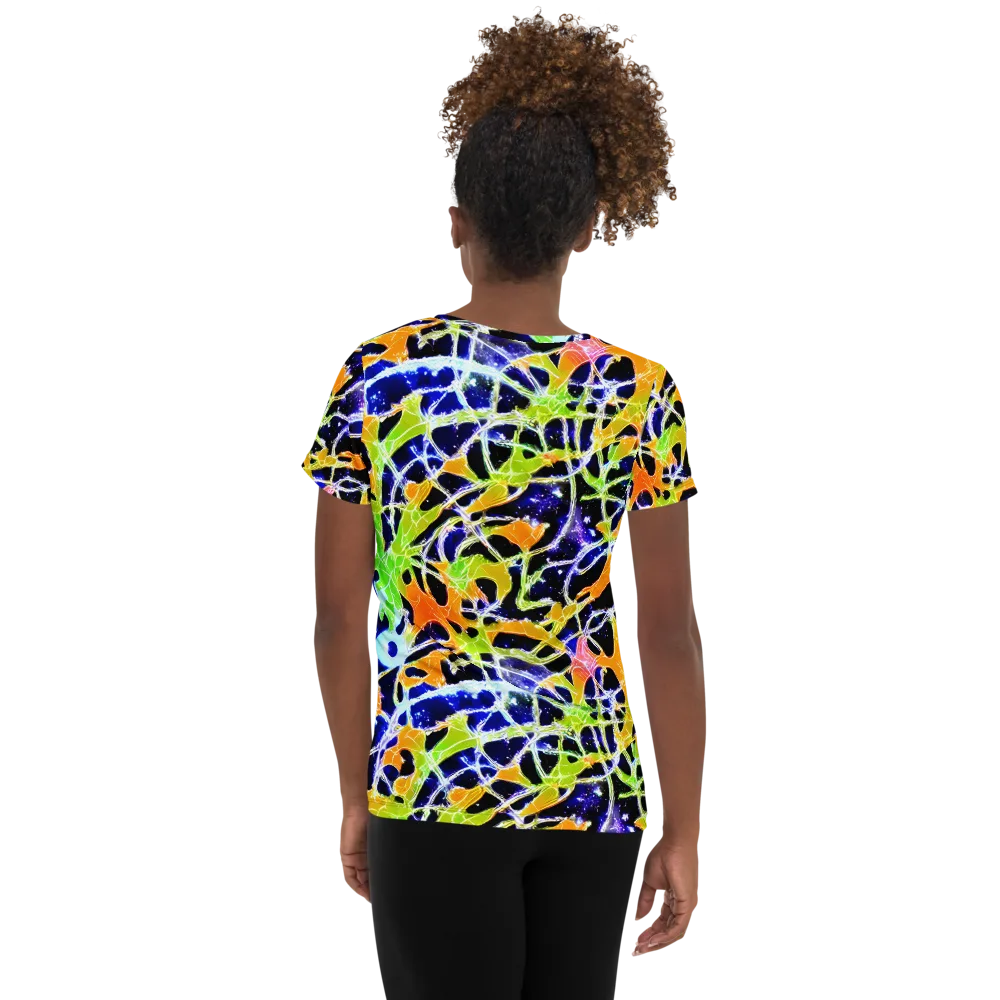 Cosmic Tangent on Women's Athletic T-Shirt — Back