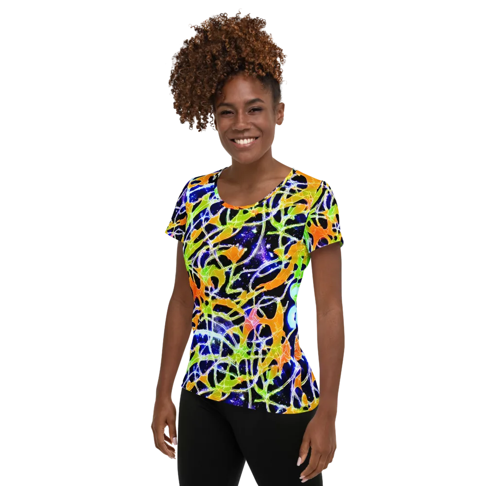 Cosmic Tangent on Women's Athletic T-Shirt — Left