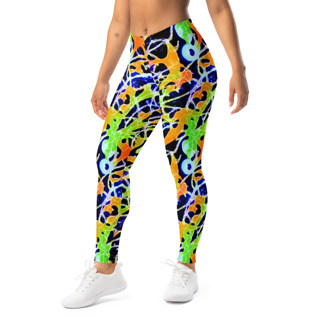 Cosmic Tangent on Leggings — Left Front