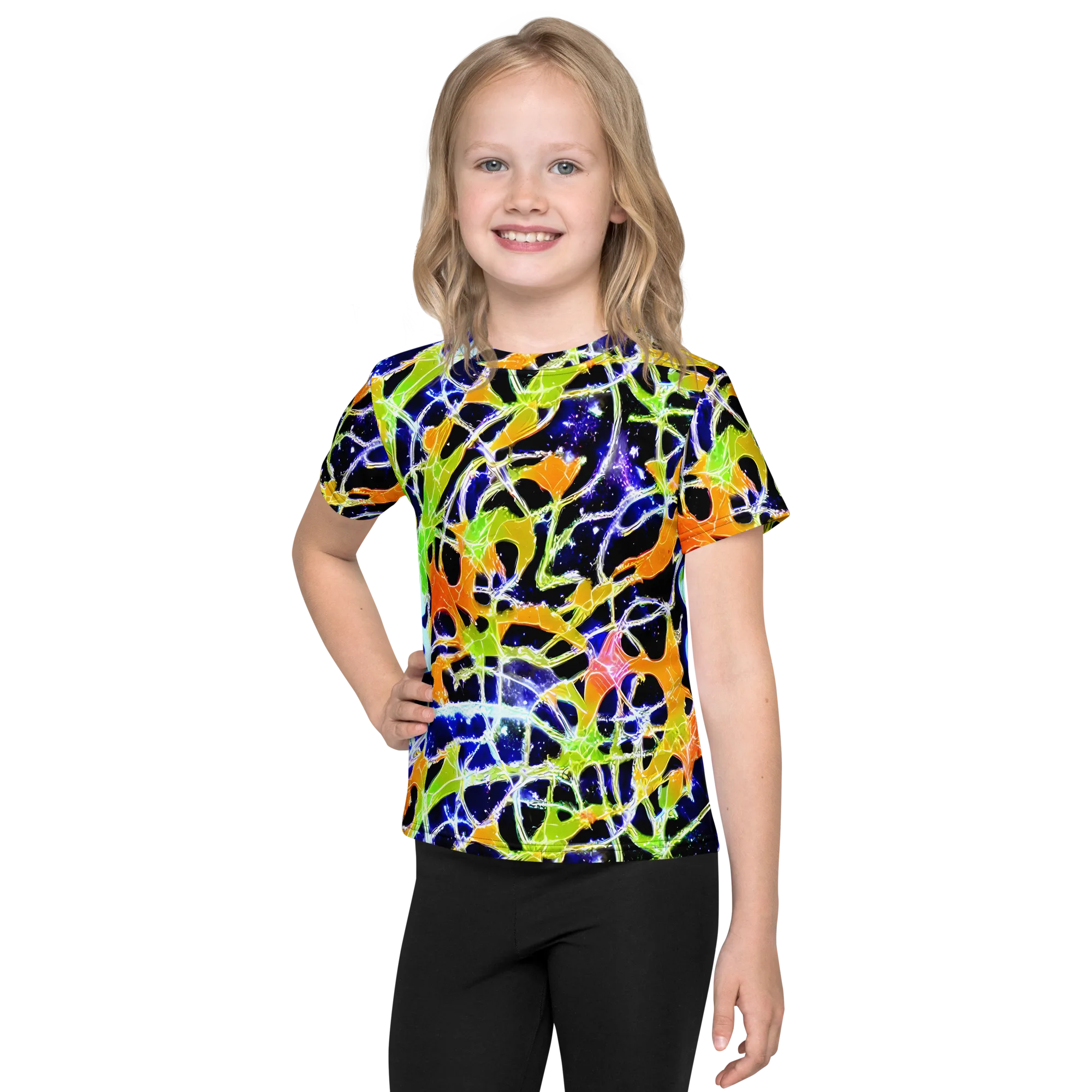 Cosmic Tangent on Kids Crew Neck T-Shirt — Front