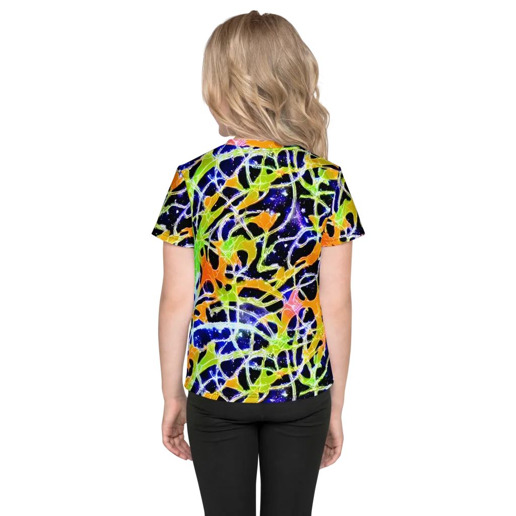 Cosmic Tangent on Kids Crew Neck T-Shirt — Back