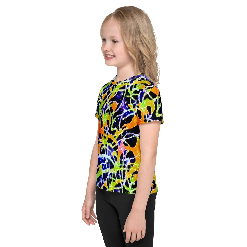 Cosmic Tangent on Kids Crew Neck T-Shirt — Left