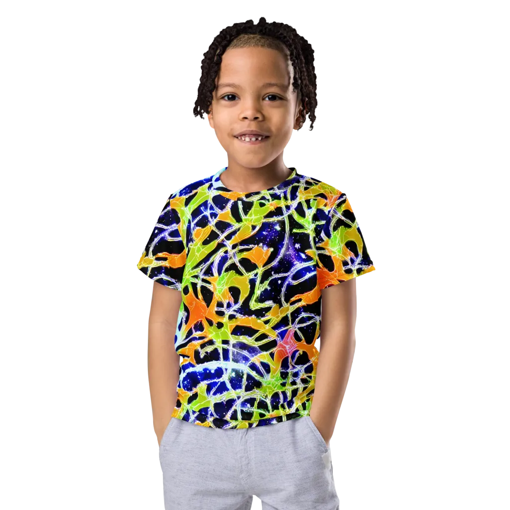 Cosmic Tangent on Kids Crew Neck T-Shirt — Front