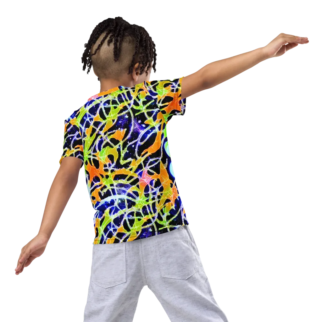 Cosmic Tangent on Kids Crew Neck T-Shirt — Back