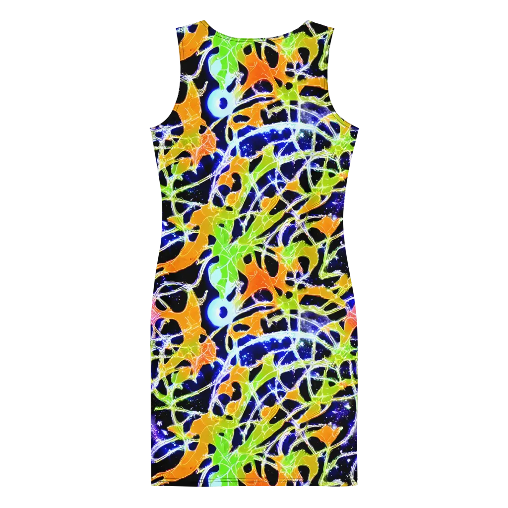 Cosmic Tangent on Bodycon Dress — Back