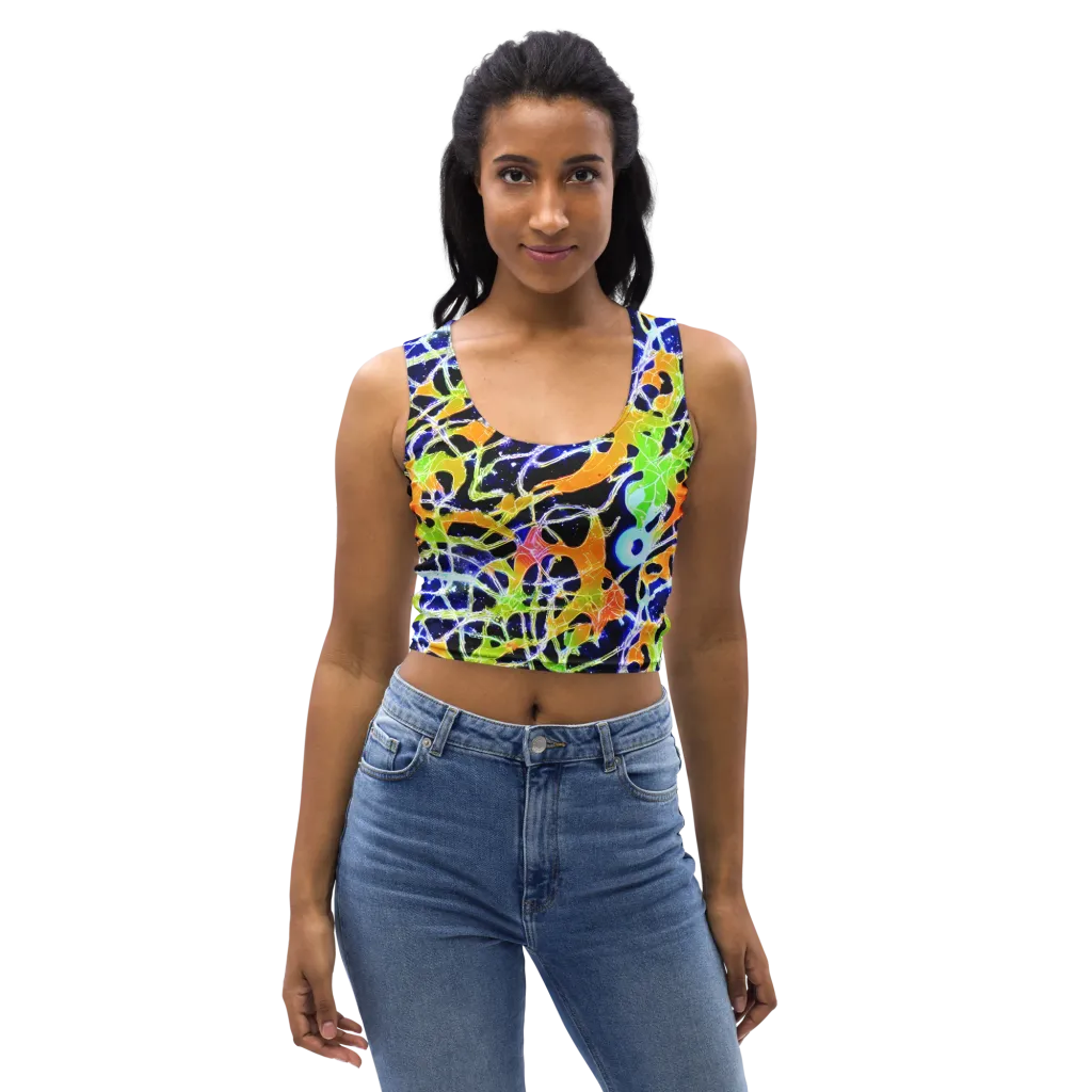 Cosmic Tangent on Crop Top — Front