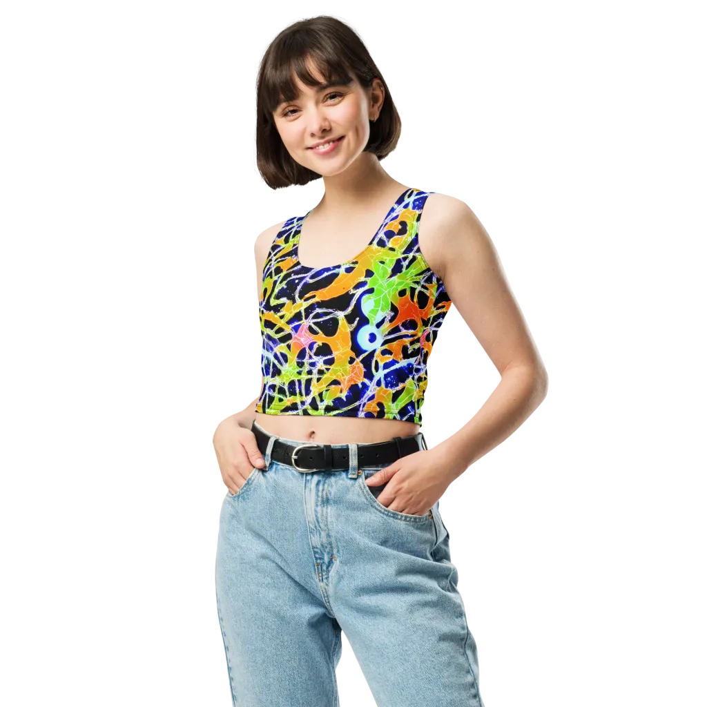 Cosmic Tangent on Crop Top — Front