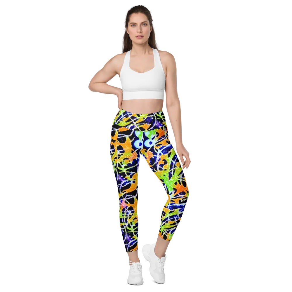 Cosmic Tangent on Leggings with Pockets — Front