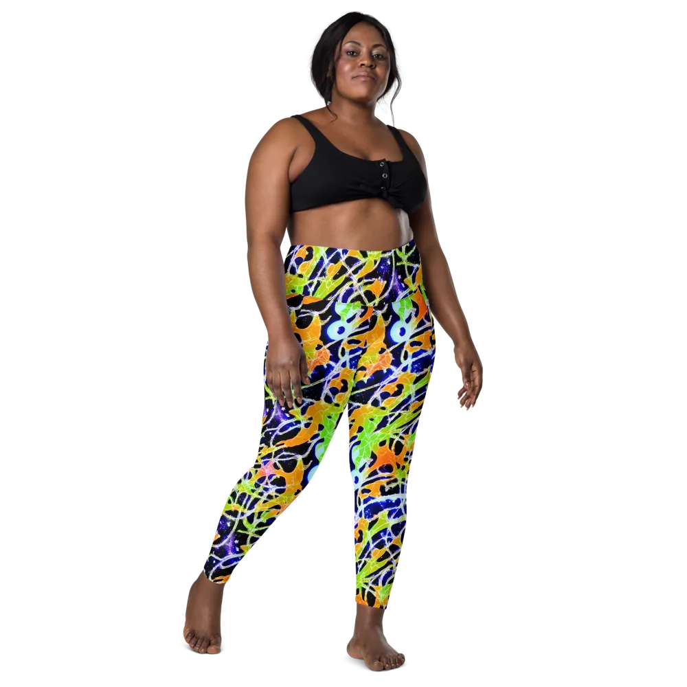 Cosmic Tangent on Leggings with Pockets — Front