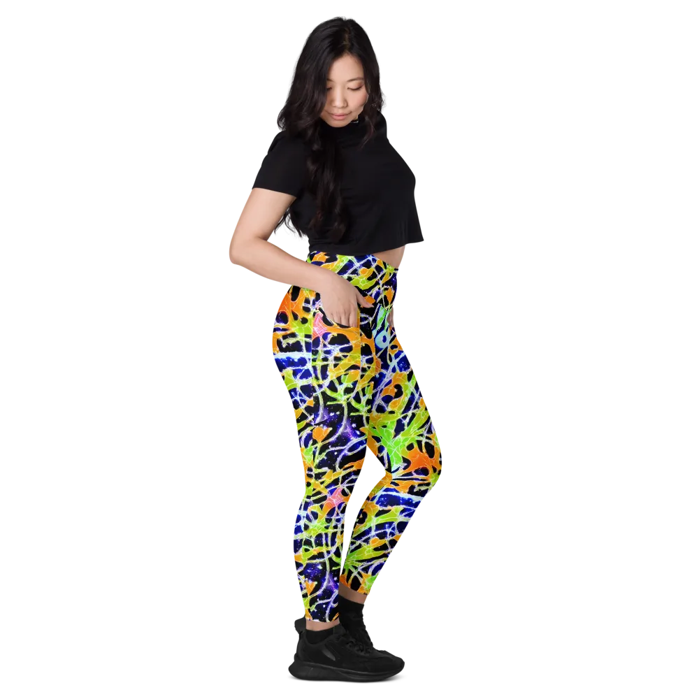 Cosmic Tangent on Leggings with Pockets — Right