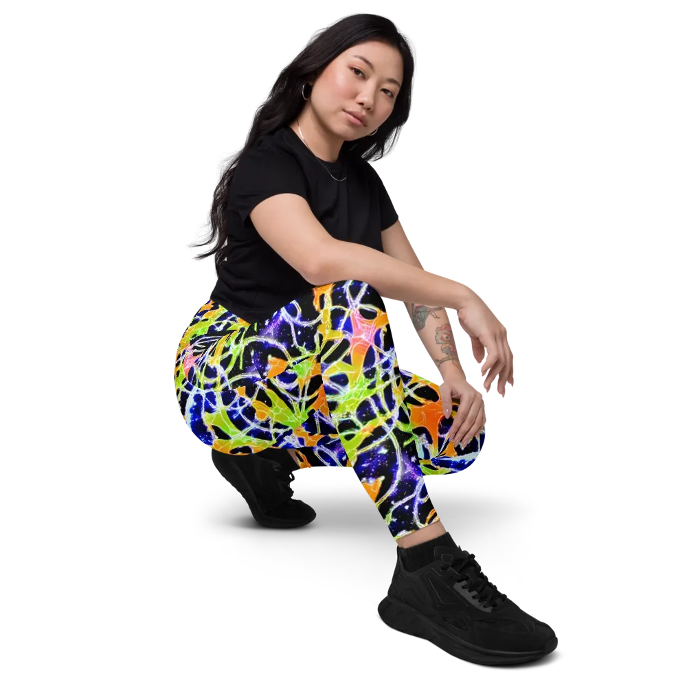 Cosmic Tangent on Leggings with Pockets — Right Front