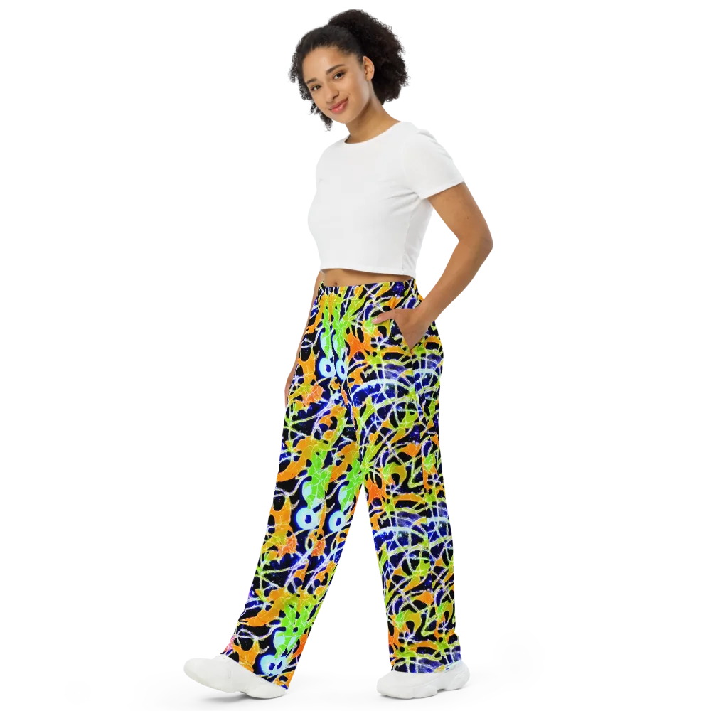 Cosmic Tangent on Wide-Leg Pants — Left Front