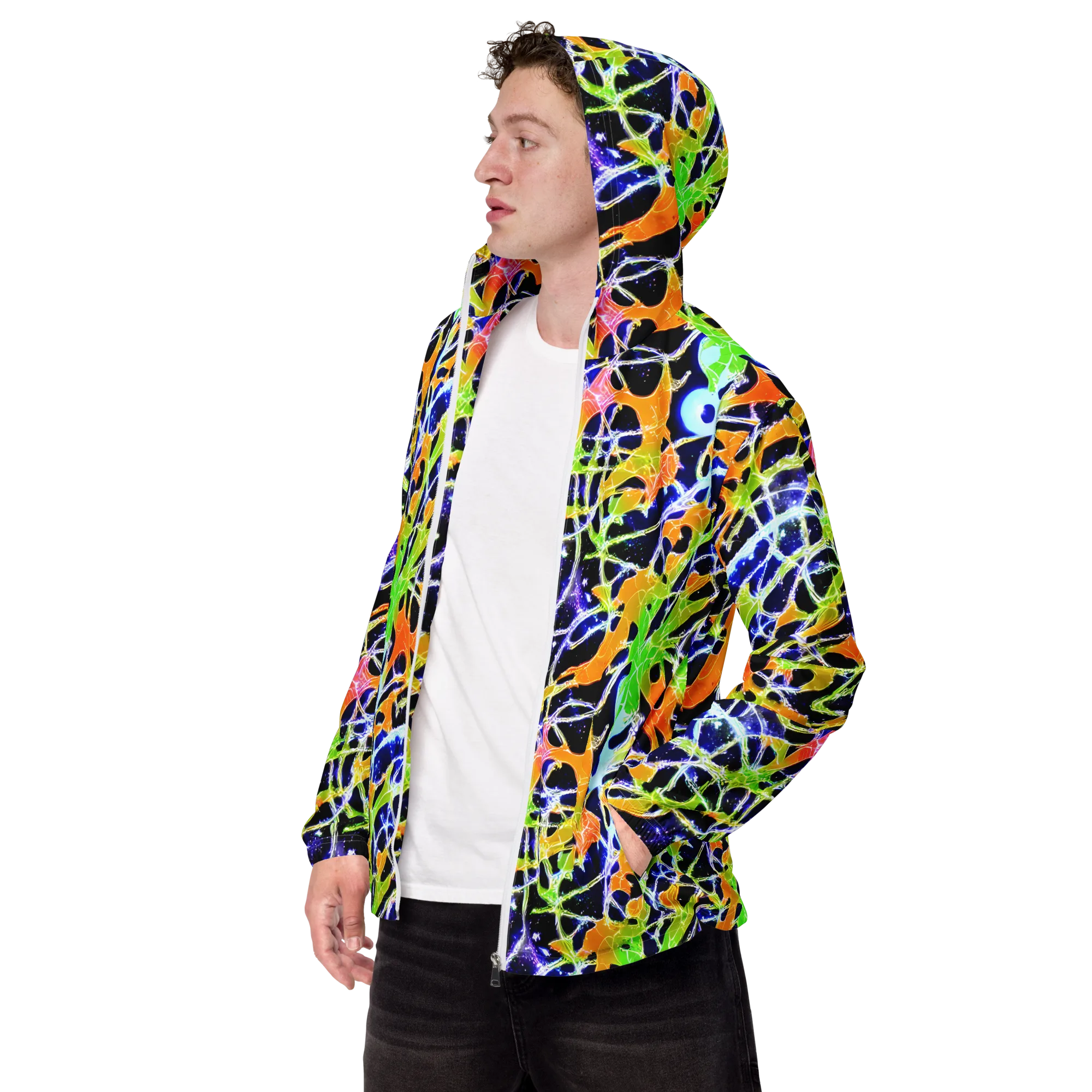 Cosmic Tangent on Men's Windbreaker — Left Front