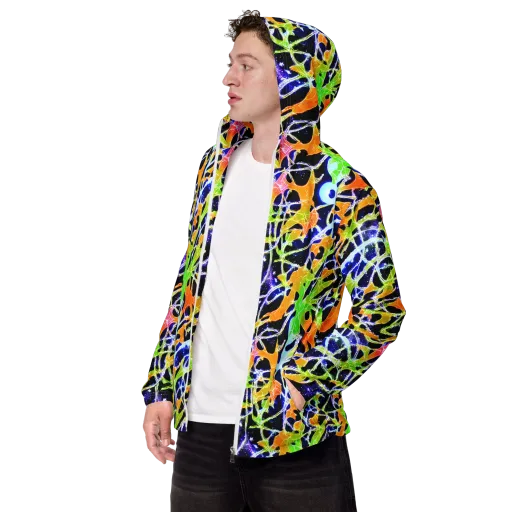 Cosmic Tangent on a Men's Windbreaker