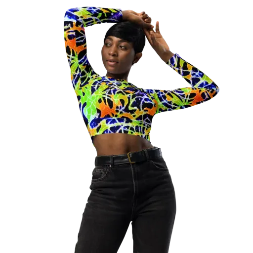 Cosmic Tangent on a Long Sleeve Crop Top