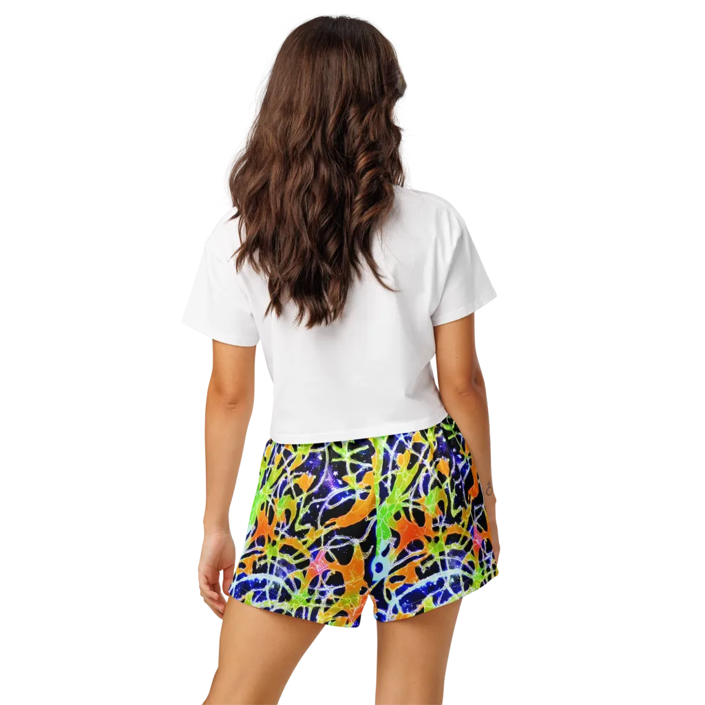 Cosmic Tangent on Women's Pajama Shorts — Back