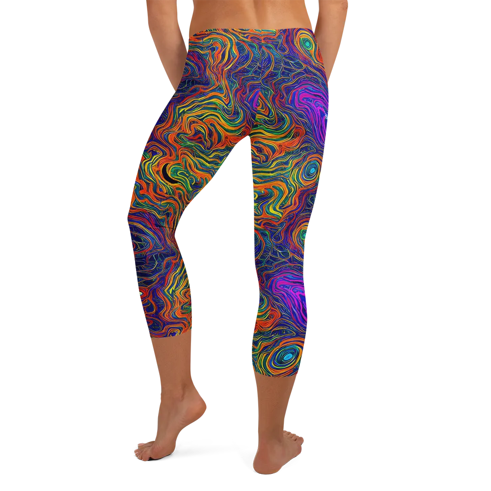 Neon Contours on Capri Leggings — Back
