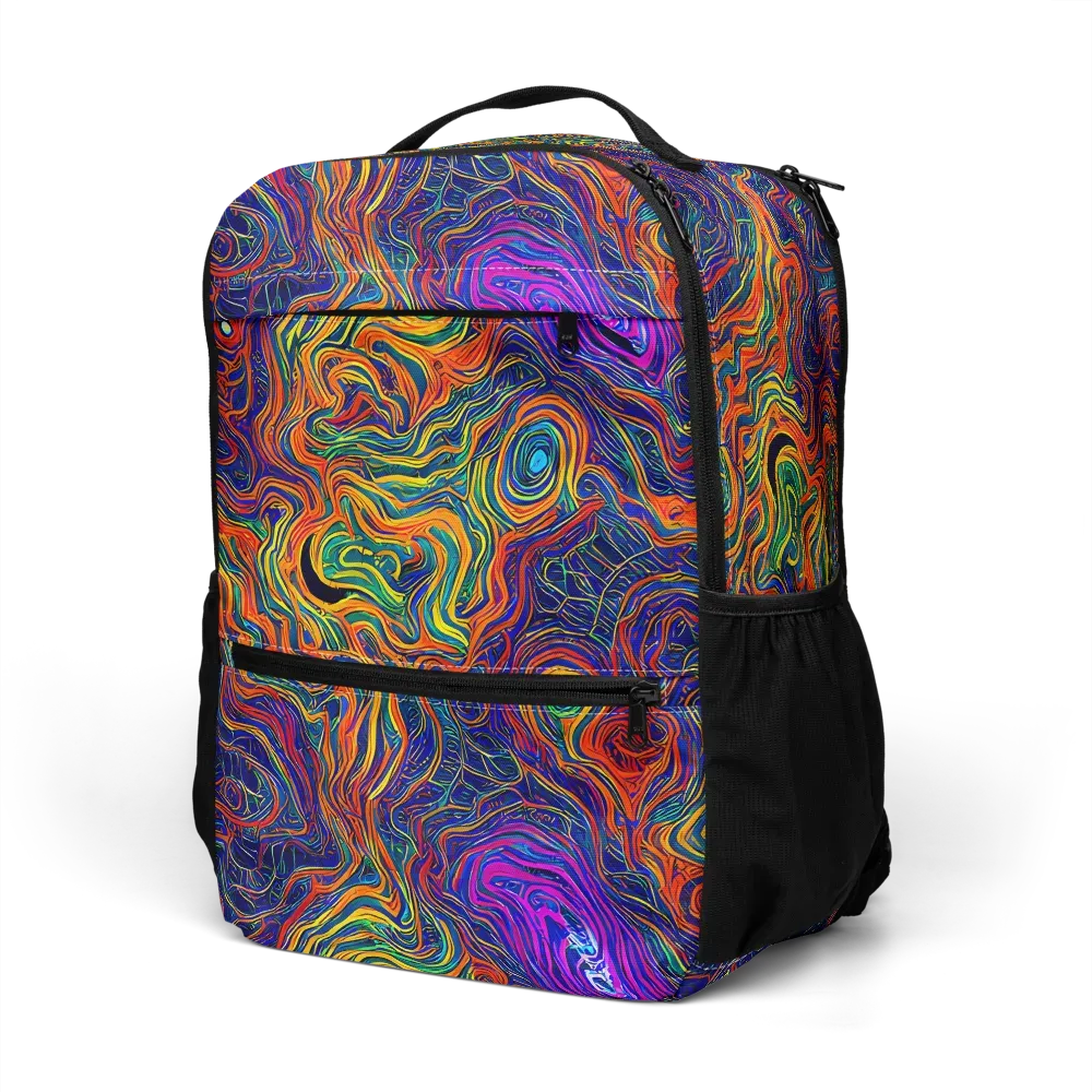 Neon Contours on Utility Backpack — Left Front