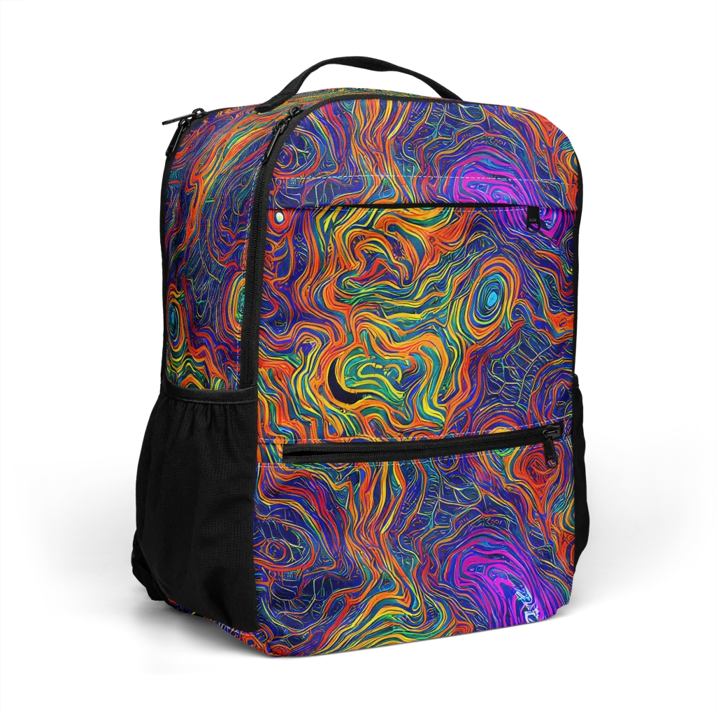Neon Contours on Utility Backpack — Right Front