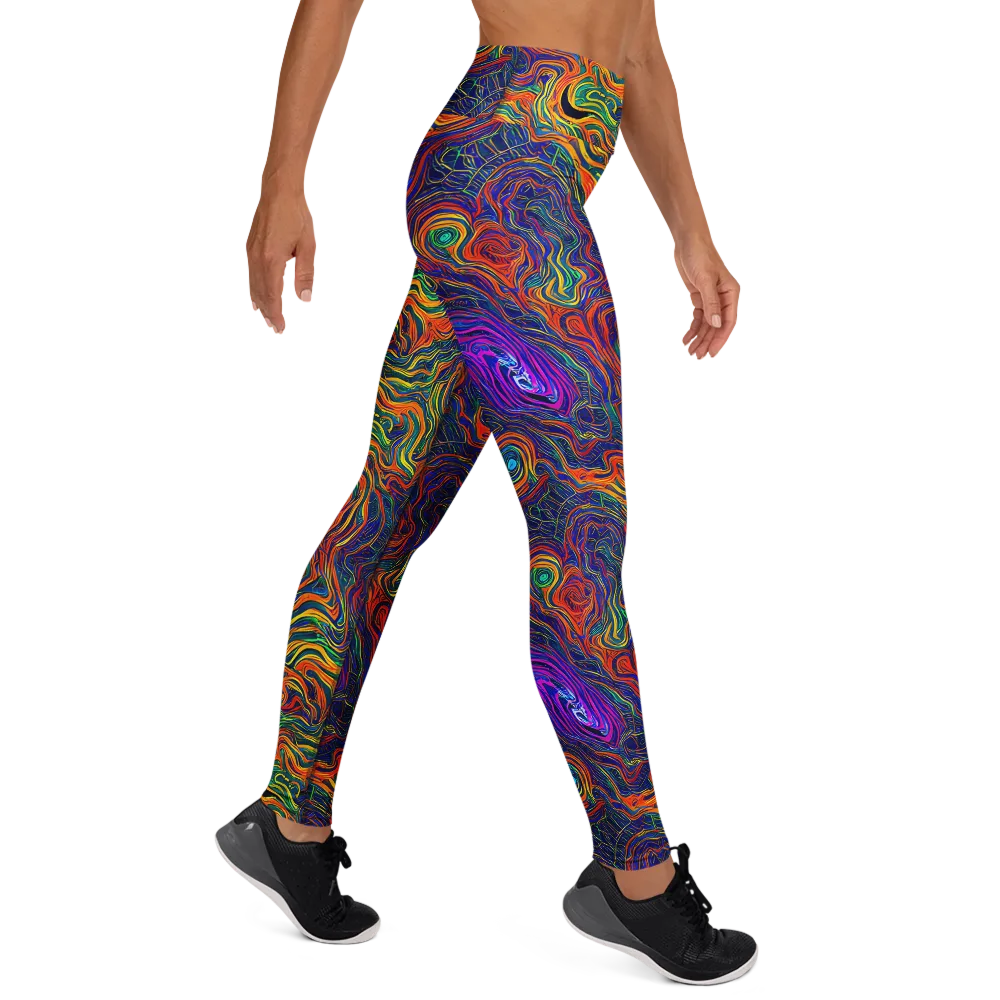 Neon Contours on Yoga Leggings — Right