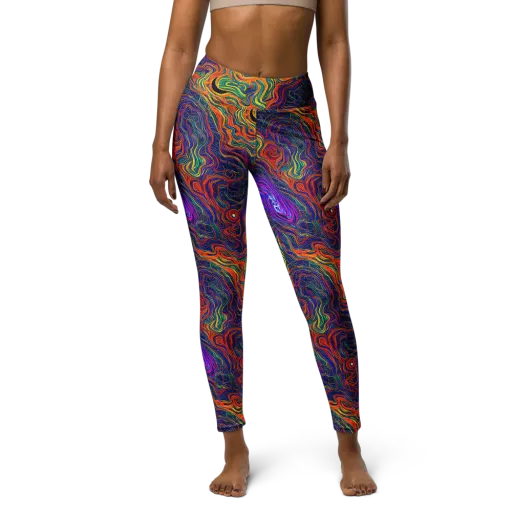 Neon Contours on a Yoga Leggings