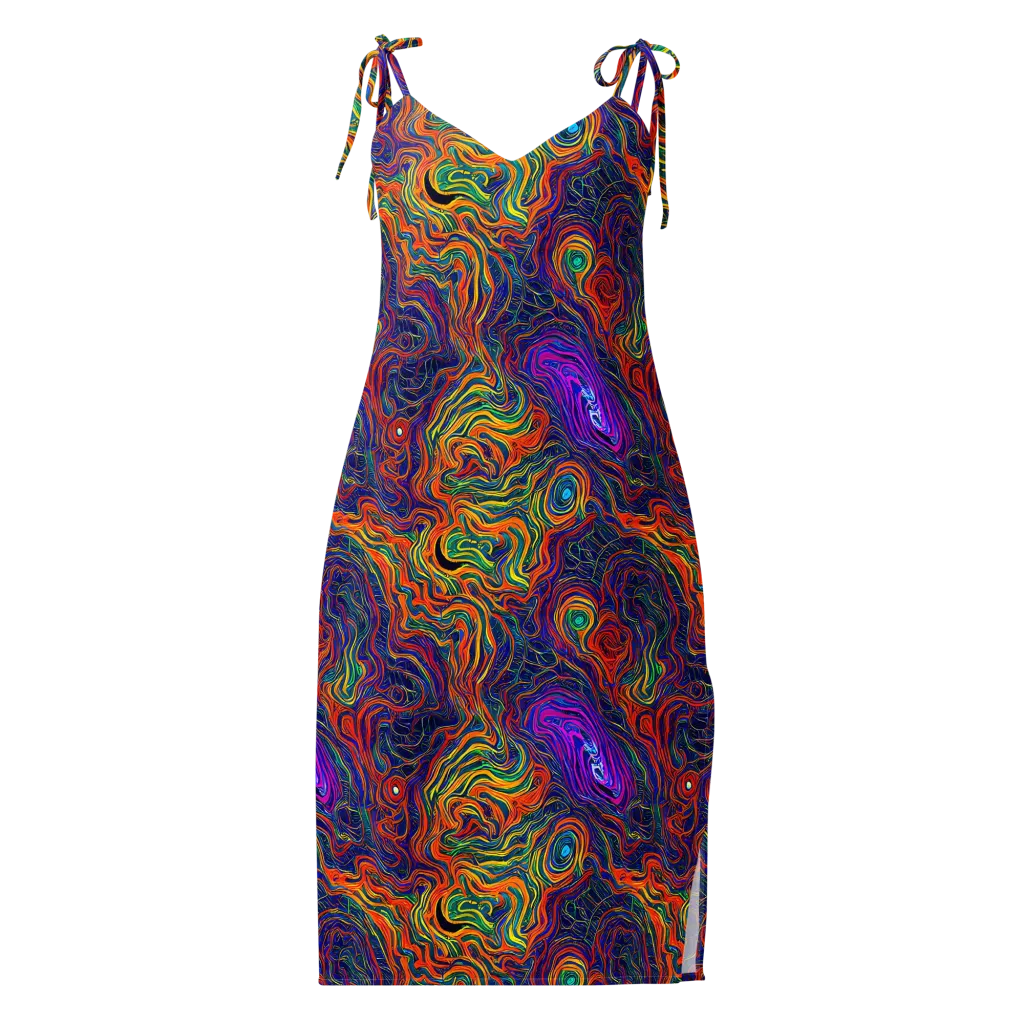 Neon Contours on Slip Dress — Front