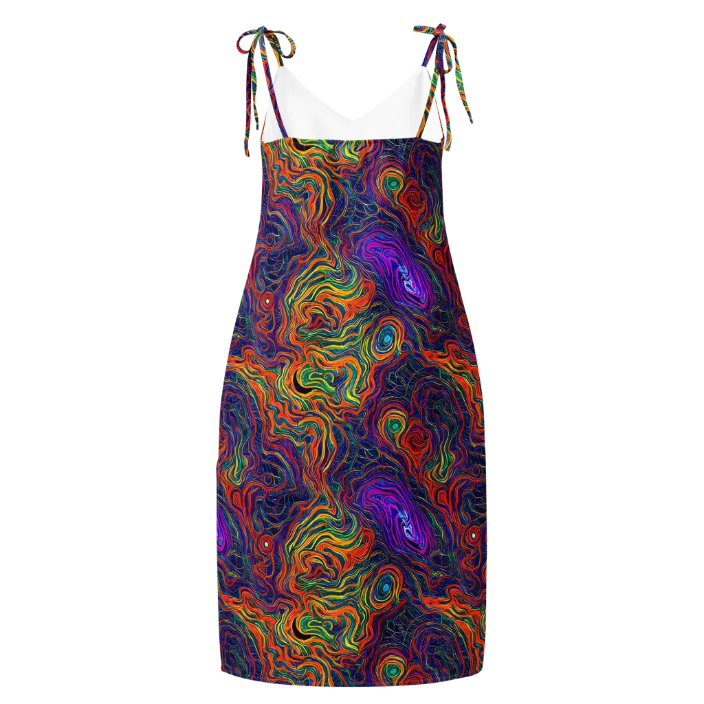 Neon Contours on Slip Dress — Back