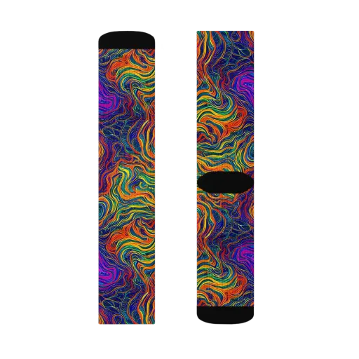 Neon Contours on a Socks