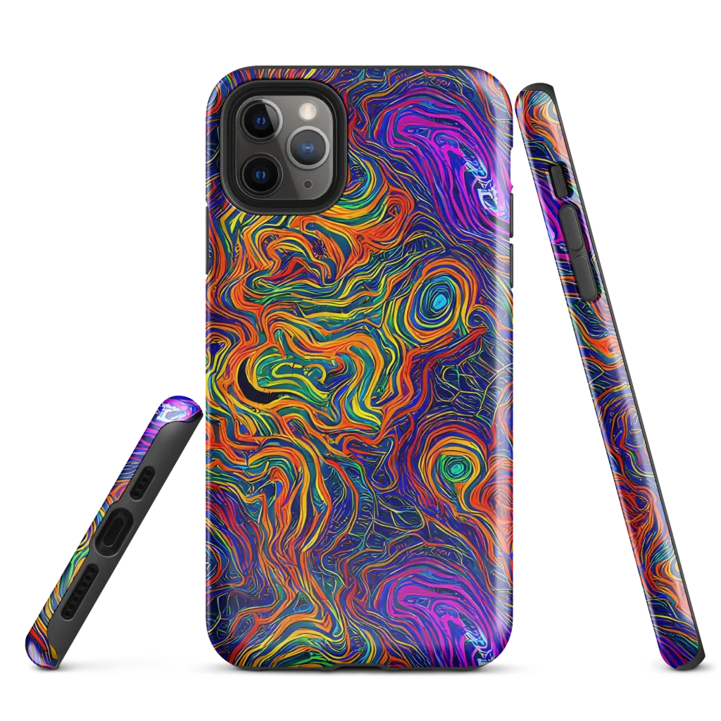 Neon Contours on Tough Case for iPhone® — Front